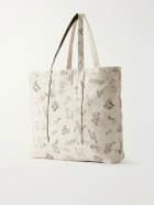 Human Made - Logo-Embroidered Printed Cotton-Corduroy Tote Bag - White