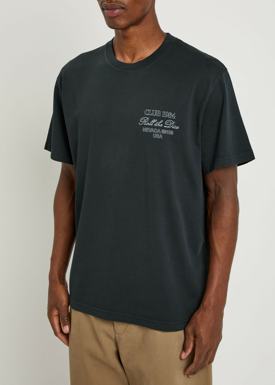 Club 1984 Roll The Dice Printed Cotton T-shirt Black