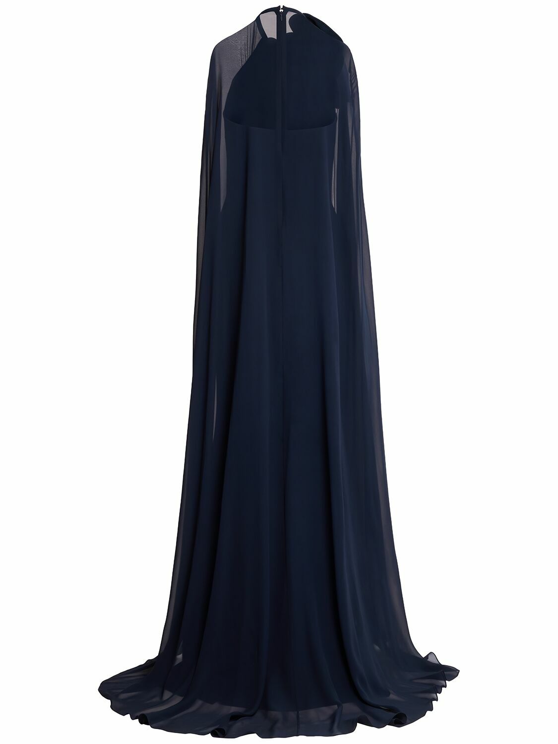 white dress with blue pattern BLUE & WHITE COTTON MAXI main image 0