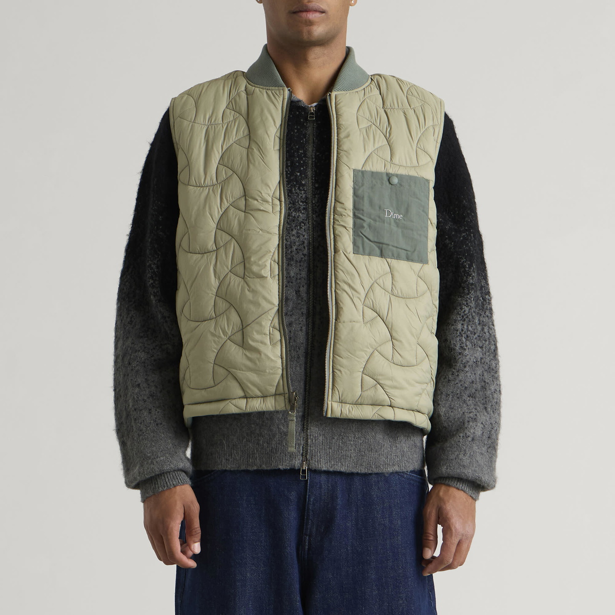 Dime Men's Reversible Vest in Sage
