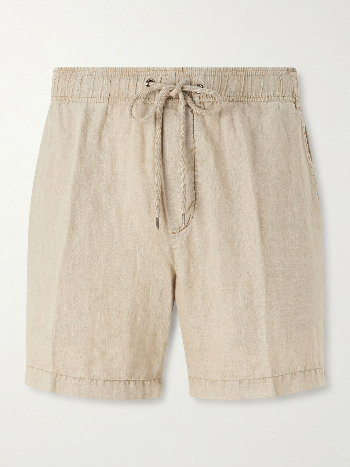 James Perse - Straight-Leg Garment-Dyed Linen Drawstring Shorts - Neutrals