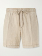 James Perse - Straight-Leg Garment-Dyed Linen Drawstring Shorts - Neutrals