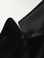 4SDesigns - Double-Breasted Silk-Satin Blazer - Black