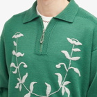 BODE Men's Floret Embroidered Knit Pullover in Green