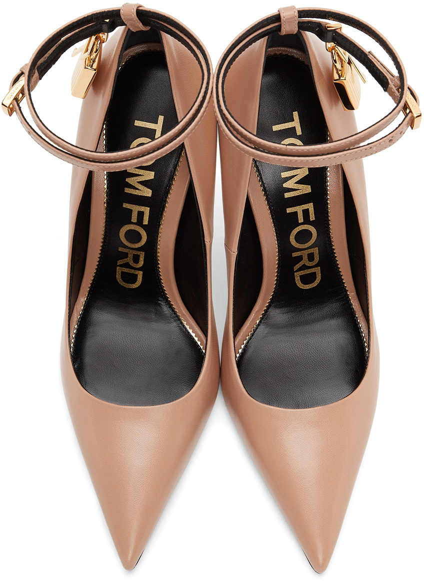 TOM FORD 26S GOLD BUCKLE HEELS 105 MM IN DARK PURPLE VELVET