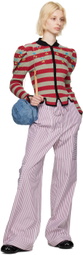 Cormio White & Burgundy Pijama Trousers