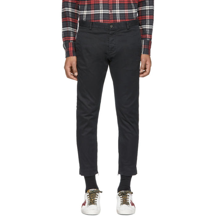 Photo: Dsquared2 Black Skinny Dan Zip Trousers 