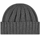 MHL by Margaret Howell Men's MHL. by Margaret Howell Contrast Rib Beanie in Charcoal