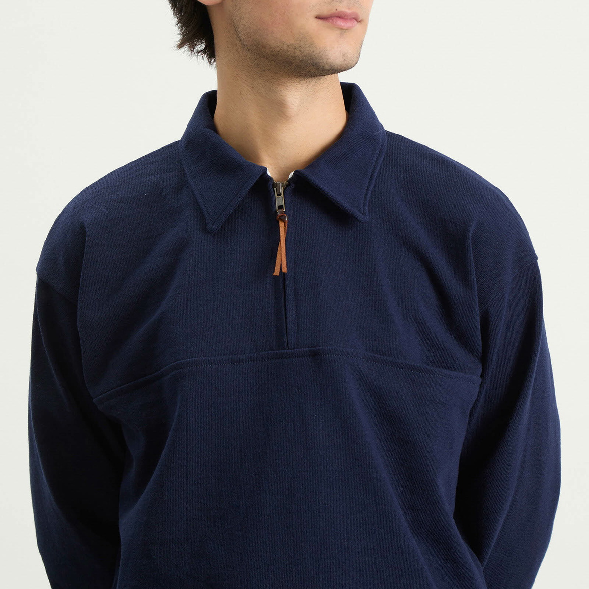 Café Mountain Men's Quarter Zip Heavy Sweat in Navy