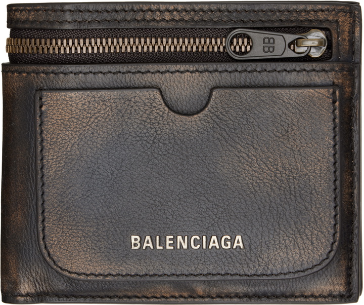 Photo: Balenciaga Brown Bitonal Leather Wallet