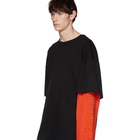 Juun.J SSENSE Exclusive Black and Orange Layered Long Sleeve T-Shirt