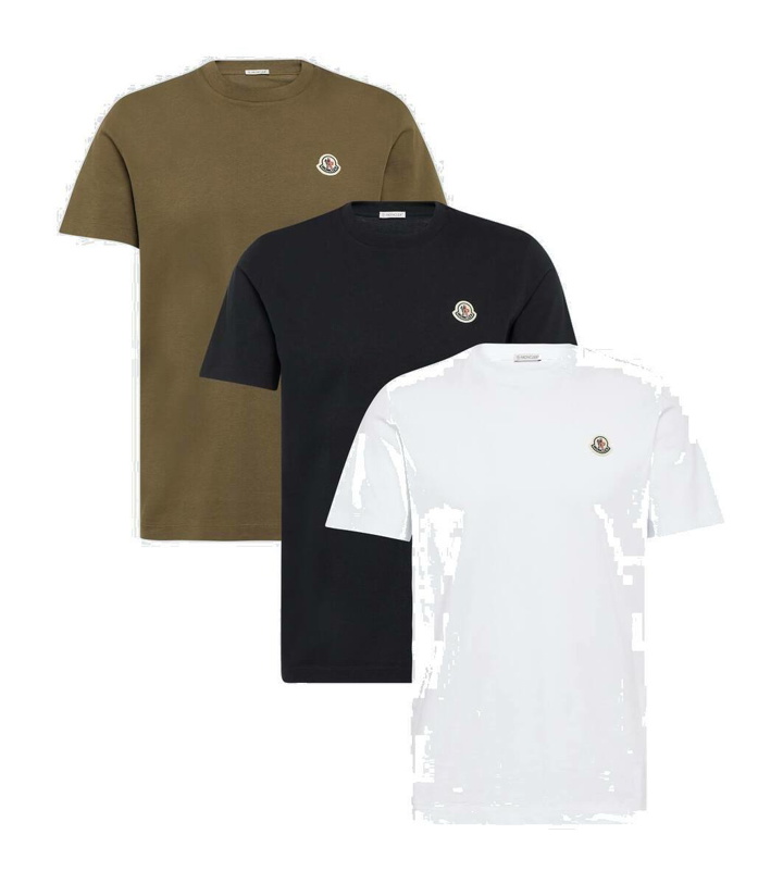 Photo: Moncler Set of 3 logo cotton jersey T-shirts