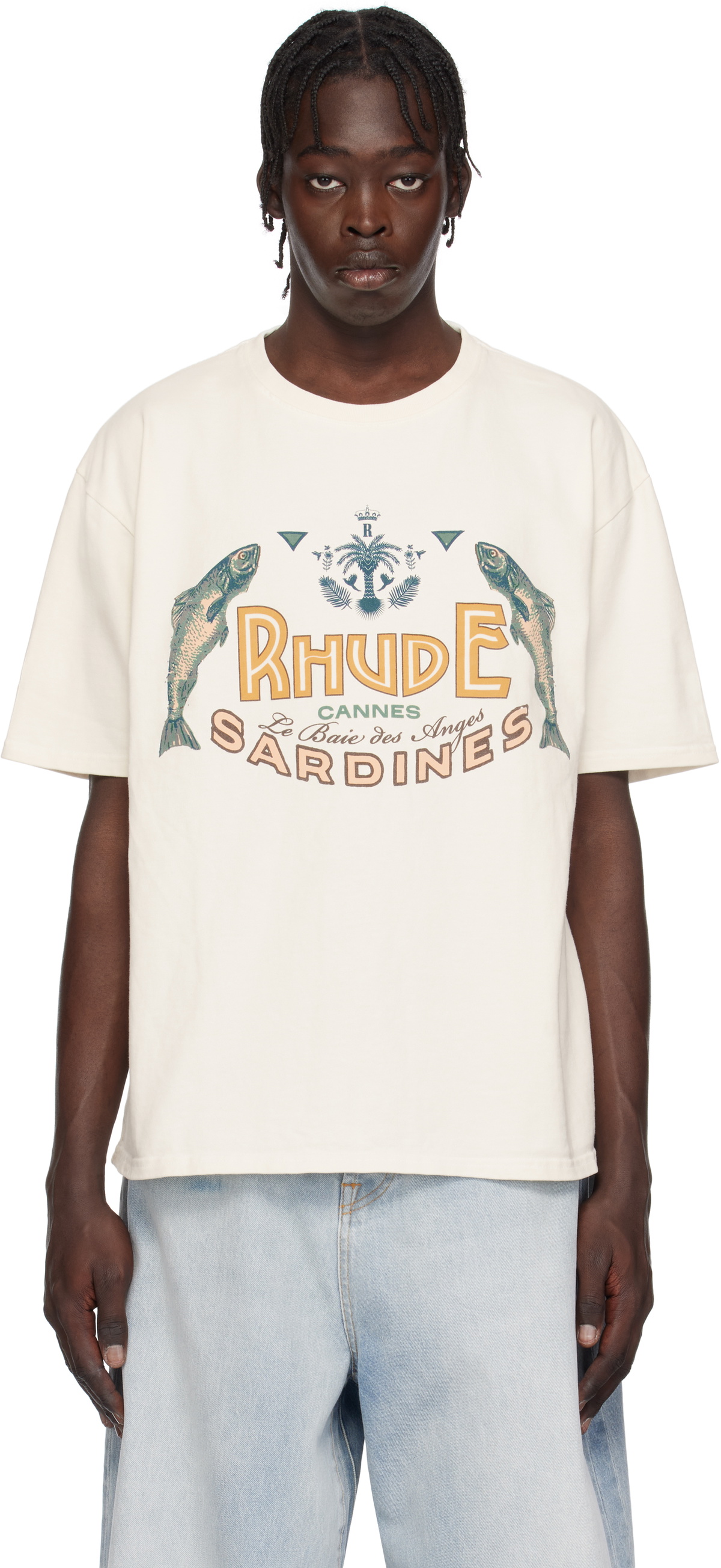 【関税込み】Rhude オフホワイト Sardines Tシャツ Off-White 'Sardines' T-shirt by Rhude on Sale