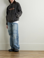 Balenciaga - Logo-Print Washed Cotton-Jersey Hoodie - Gray