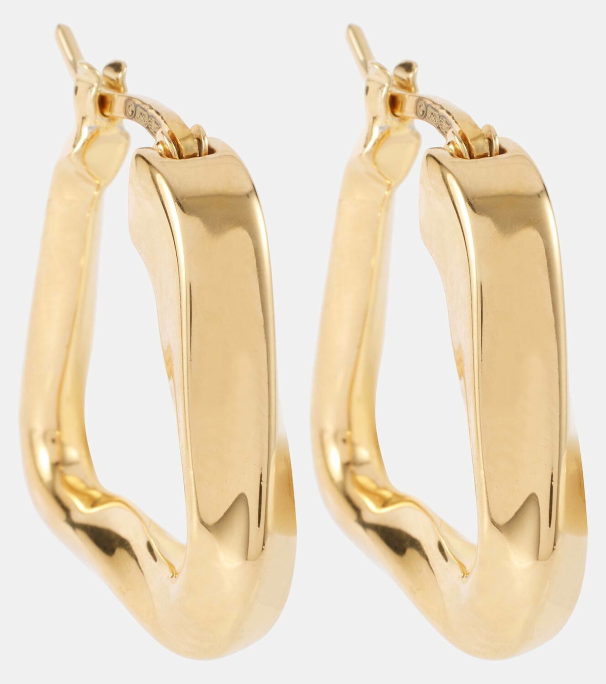 Bottega Veneta Twist Triangle 18kt gold-plated silver hoop earrings
