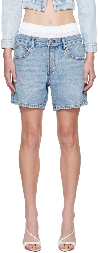 Photo: Alexander Wang Blue Loose Denim Shorts