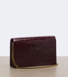 Saint Laurent Cassandre patent leather wallet on chain