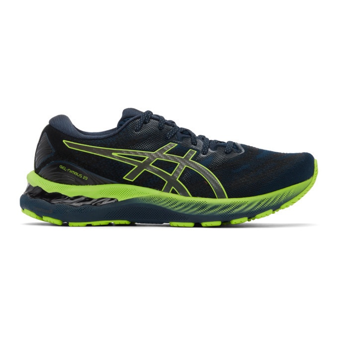Photo: Asics Blue and Green Gel-Nimbus 23 Lite-Show Sneakers