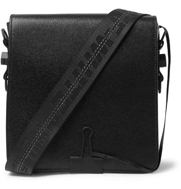 Photo: Off-White - Cross-Grain Leather Messenger Bag - Black
