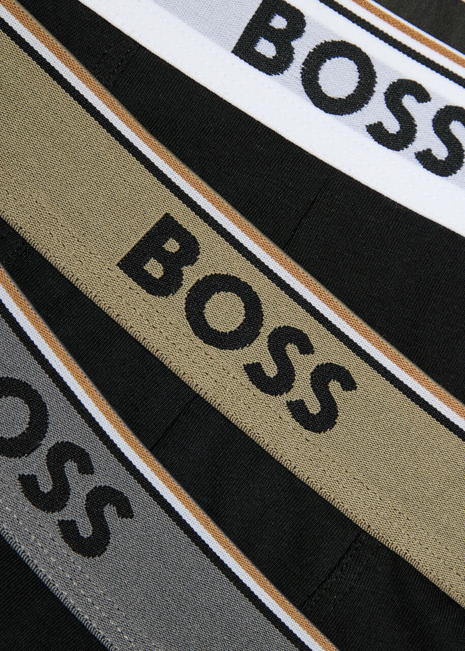 Boss Stretch-cotton Boxer Trunks set Three Black