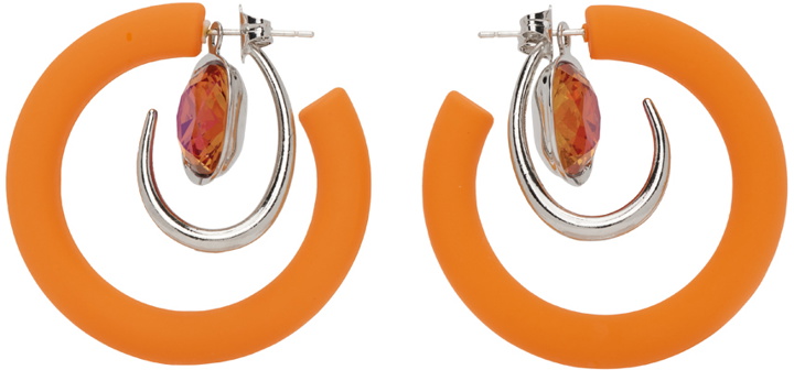 Photo: Mounser Silver & Orange Marshmallow Hoop Earrings