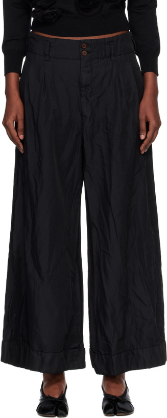 Photo: Comme des Garçons Comme des Garçons Black Twill Garment Dyed Trousers