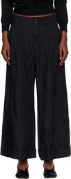 Comme des Garçons Comme des Garçons Black Twill Garment Dyed Trousers