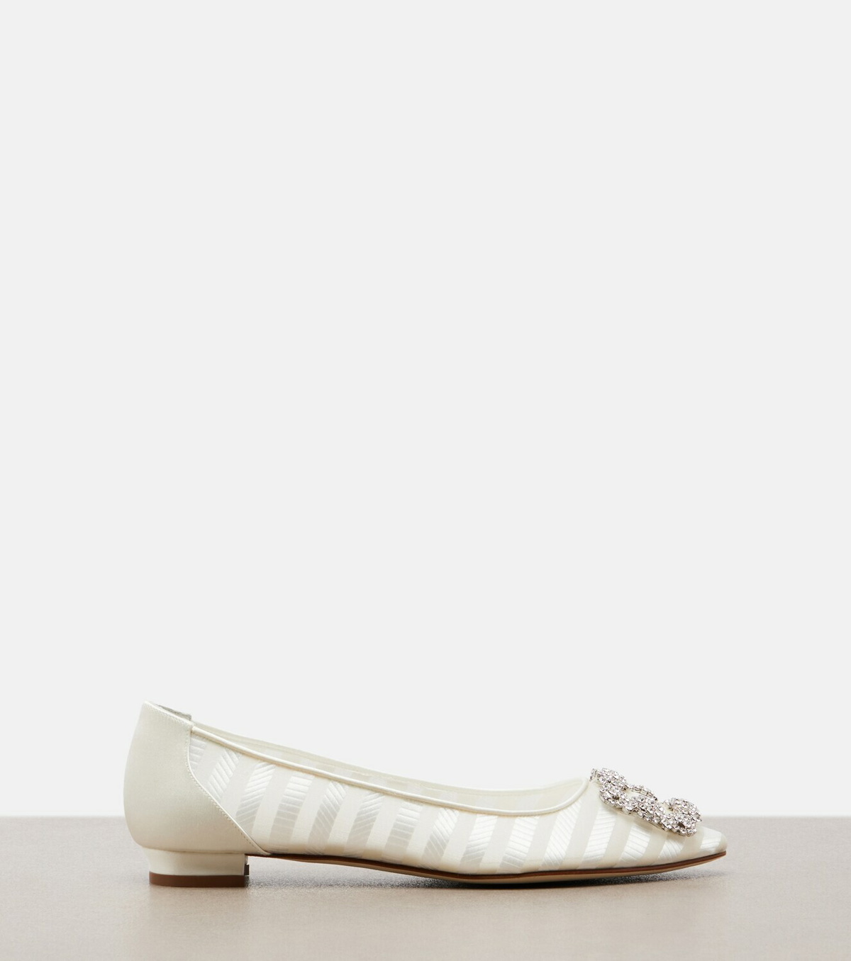 Manolo Blahnik Hangisi embellished organza ballet flats