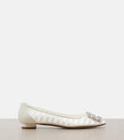 Manolo Blahnik Hangisi embellished organza ballet flats