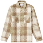 Wax London Men's Ombre Check Whiting Overshirt in Sage/Ecru
