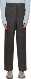 AMI Alexandre Mattiussi Gray Large Fit Trousers