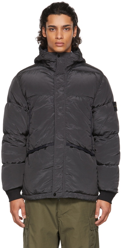 Photo: Stone Island Grey Down Nylon Metal Jacket