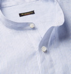 Rubinacci - Grandad-Collar Striped Linen Shirt - Light blue
