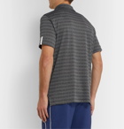 Adidas Golf - Striped Tech-Jersey Golf Polo Shirt - Gray