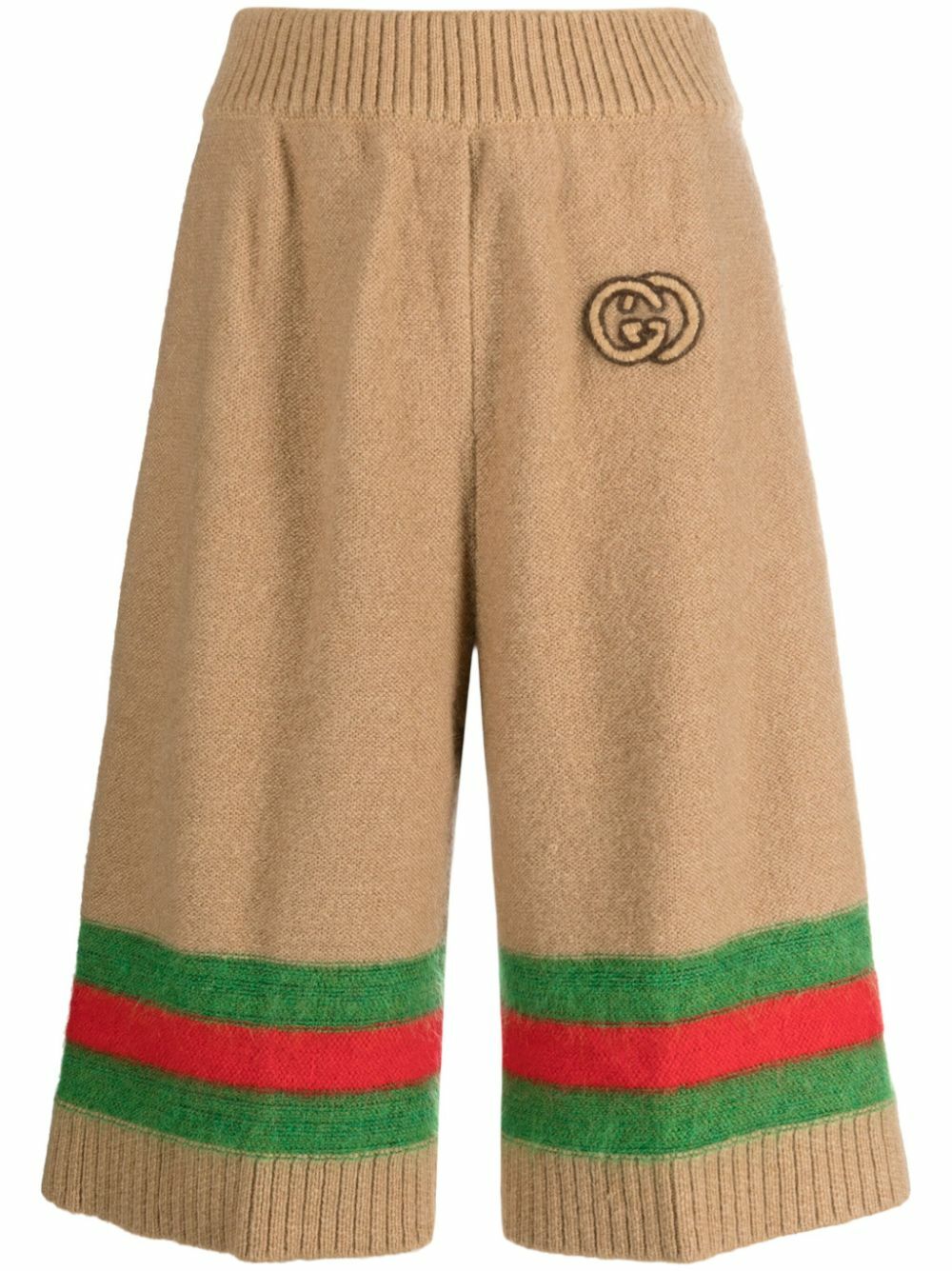 GUCCI - Web Detail Wool Shorts Gucci