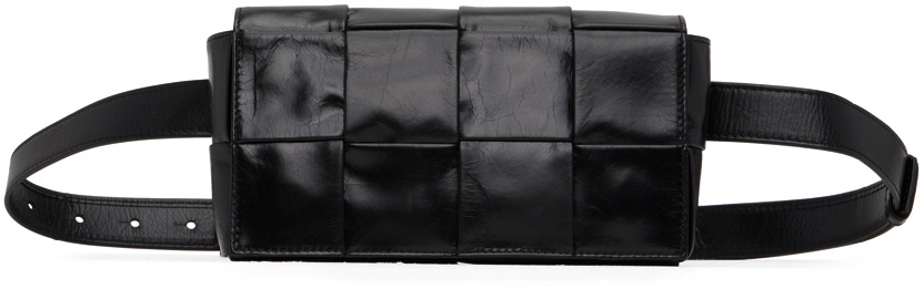 【BOTTEGA VENETA】CASSETTE BELT BAG Bottega Veneta Black Paper Cassette Belt Bag Bottega Veneta