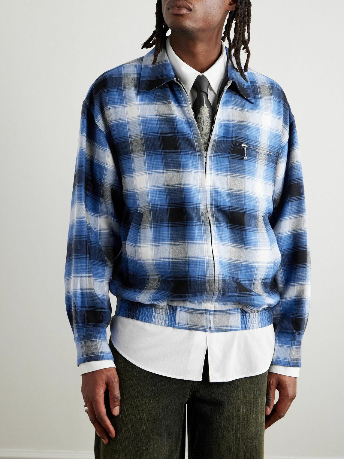 Wacko Maria - Checked Oxford Shirt Jacket - Blue Wacko Maria