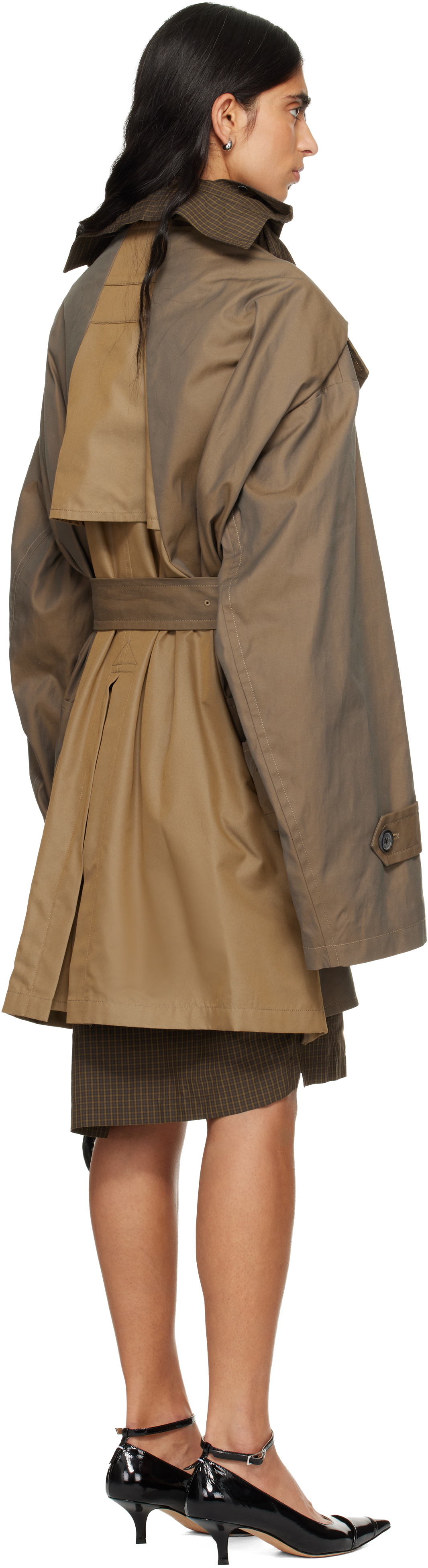 Maison MIHARA YASUHIRO Brown Reversed Front Trench Coat