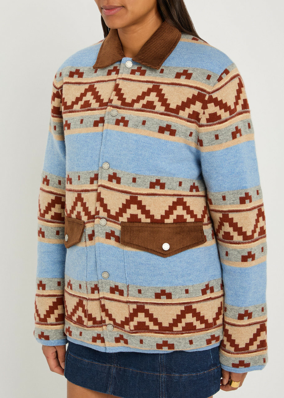 Guest In Residence Western Industry Quilted Wool and Cashmere-blend Jacket Blue