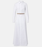Max Mara Adunco belted cotton poplin shirt dress