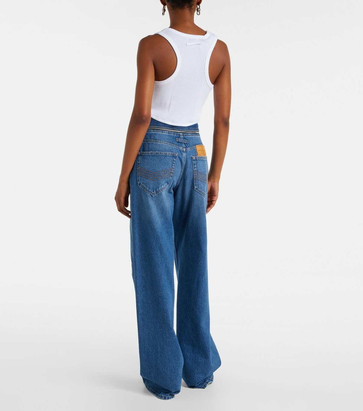 Jean Paul Gaultier Ribbed-knit cotton jersey bra top