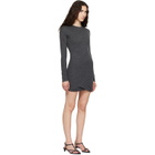 Jil Sander Gray Long Sleeves Crew Neck Double Layer Minidress