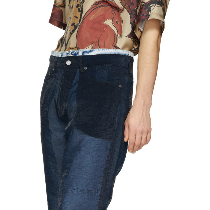 Our Legacy Navy Organza Cut Trousers Our Legacy