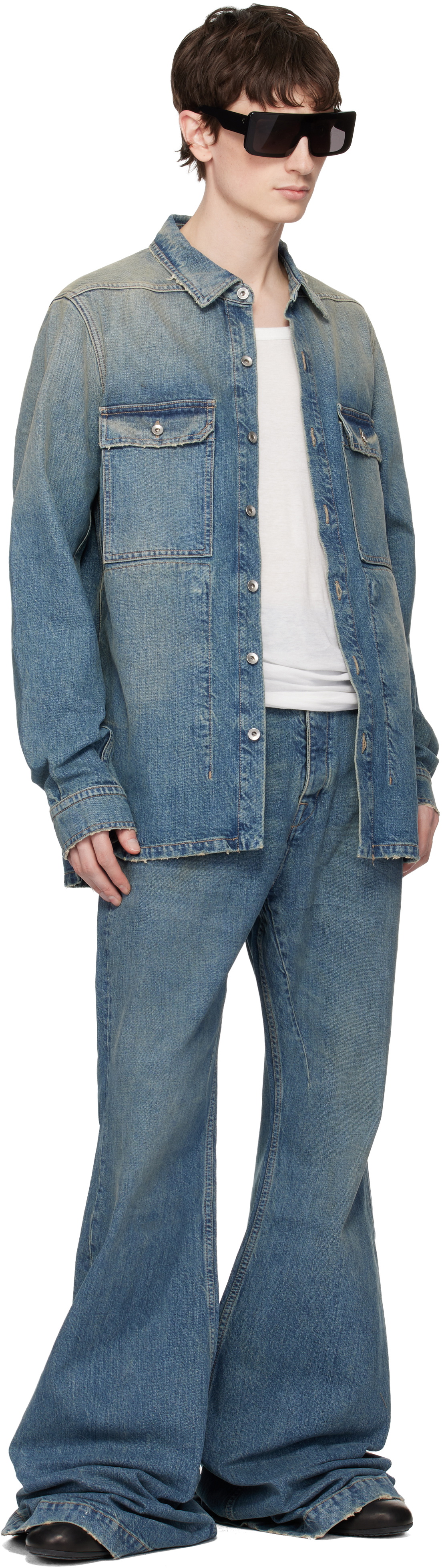 Rick Owens DRKSHDW Blue Temple Bolan Bootcut Jeans