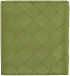 Bottega Veneta Green Intrecciato Slim Bi-Fold Wallet