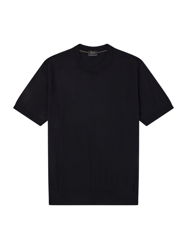 Photo: Brioni - Cashmere and Silk-Blend T-Shirt - Black
