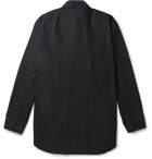 Balenciaga - Button-Down Collar Logo-Embroidered Cotton-Poplin Shirt - Black