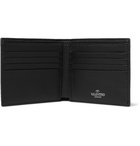 Valentino - Logo-Appliquéd Full-Grain Leather Billfold Wallet - Black