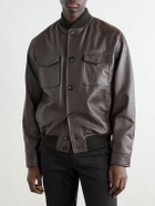 Slowear - Montedoro Leather Bomber Jacket - Brown