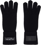 MM6 Maison Margiela Black Wool-Blend Knit Gloves